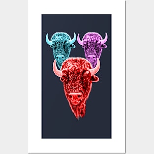 Buffalo Spirit Animal Colourful Herd Posters and Art